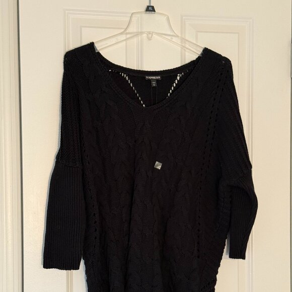 Women's Tunic Sweater, NWT, Express, Black, Large - Picture 1 of 6